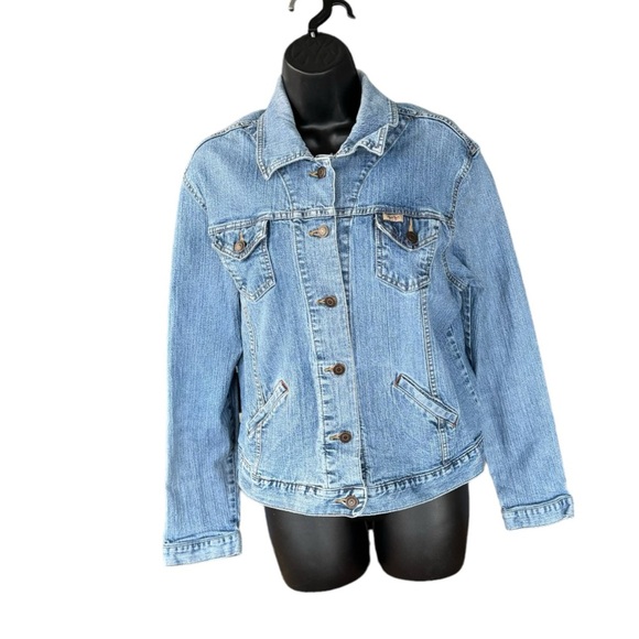 Levi Strauss Signature Denim Button Front 99% cotton 1% spandex Jacket Sz Large - Picture 1 of 4